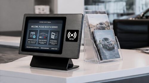 नवीनतम कंपनी समाधान के बारे में Industrial All-in-One PC Solution for Automotive 4S Stores