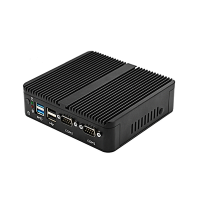 Celeron J4125 फैनलेस मिनी पीसी 2 DB-9 RS232 COM 2 RJ45 LAN मिनी डेस्कटॉप कंप्यूटर