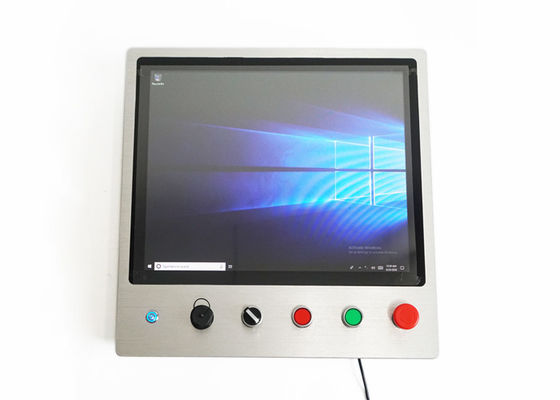 अच्छा मूल्य आपातकालीन बटन के साथ 35W 300cd / m2 7x24 औद्योगिक नियंत्रण कक्ष पीसी ऑनलाइन